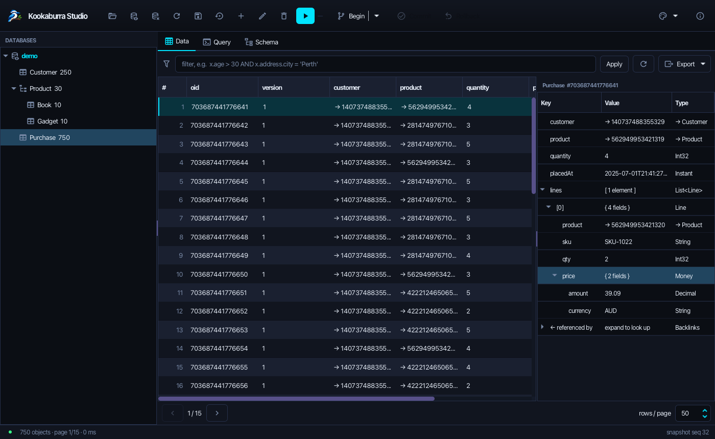 Studio nested inspector